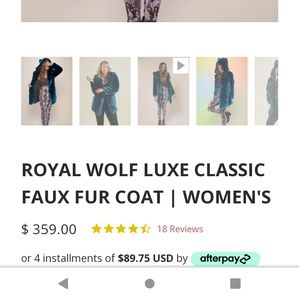 Teal royal wolf spirit hood size small